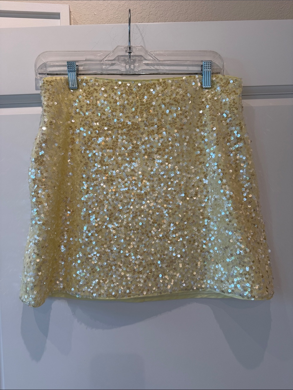 Milly Yellow Sequin Mini Skirt - NWOT Size 8